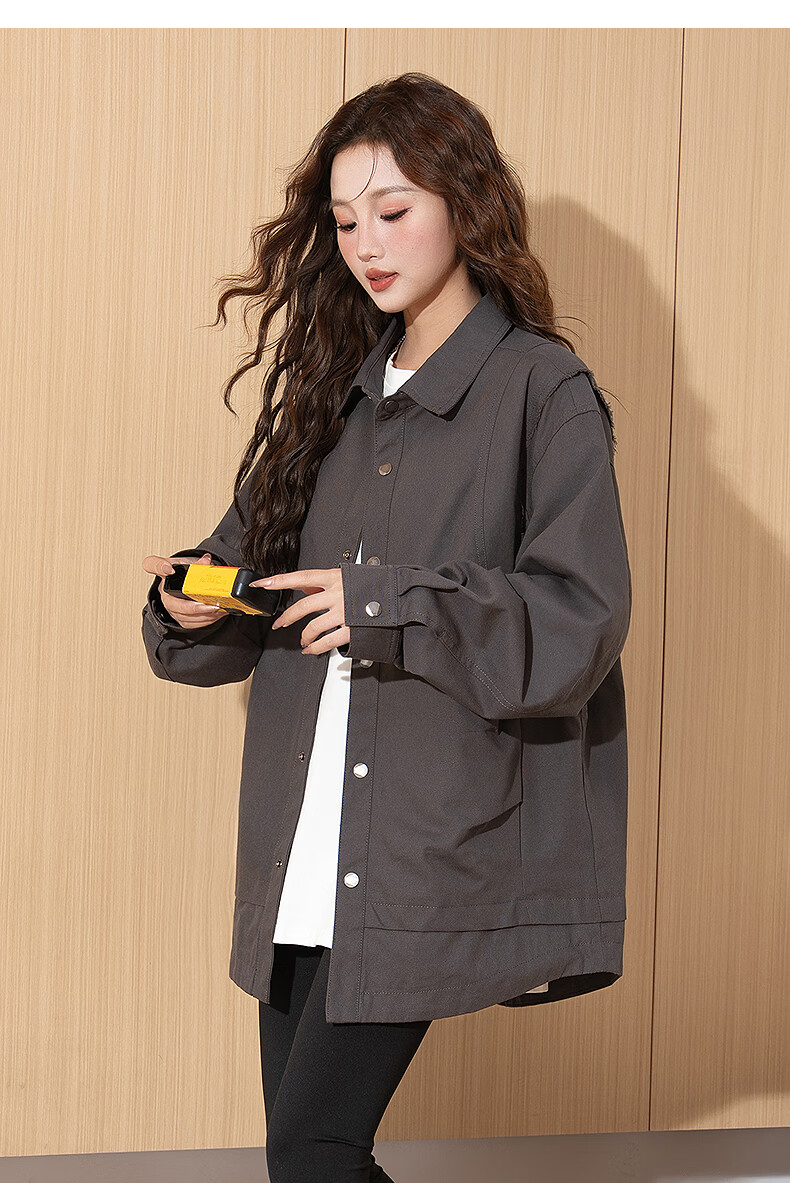 TonLion 2026 Spring Women's Lapel Coat Black S 32