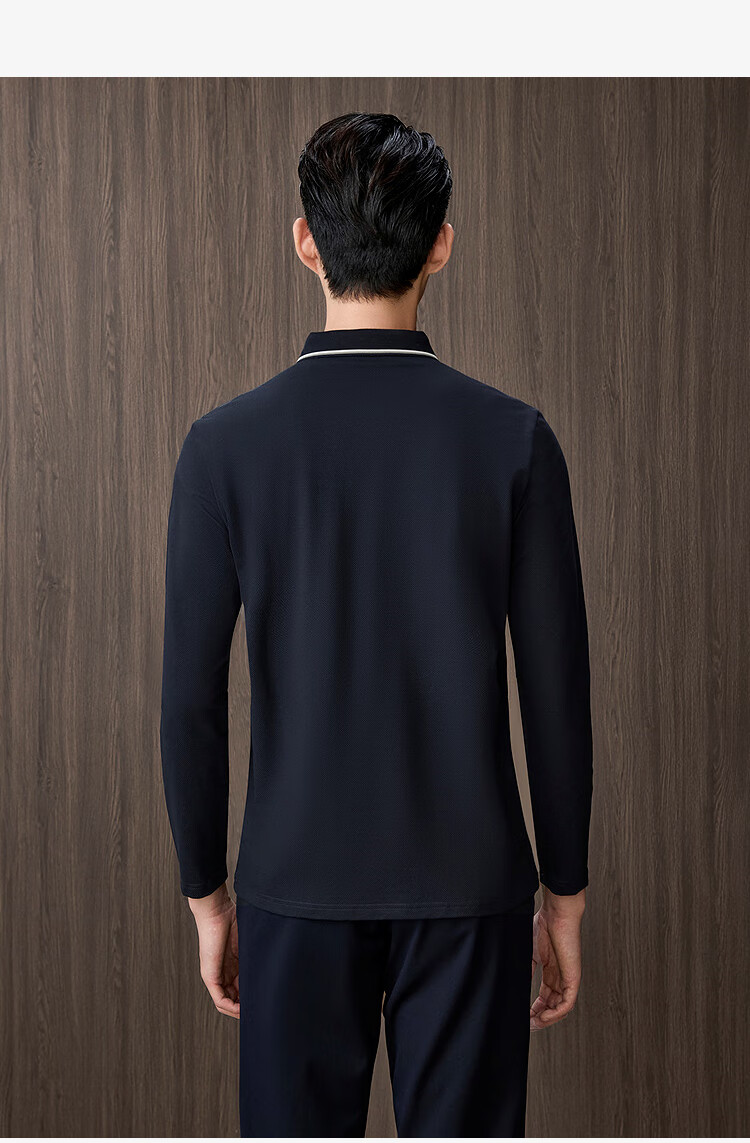 HLAHLA Men's Long Sleeve Polo Shirt 25 Lightweight Business Fashion Collar Autumn 13