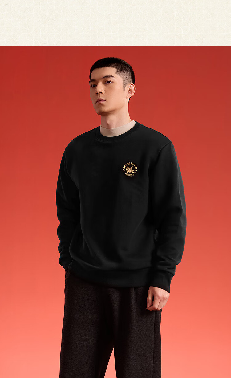 HLAHLA Men's Spring Sweatshirt 26 Zeng Shunxi Same Style Year of the Horse New Year Series Long Sleeve Men 5