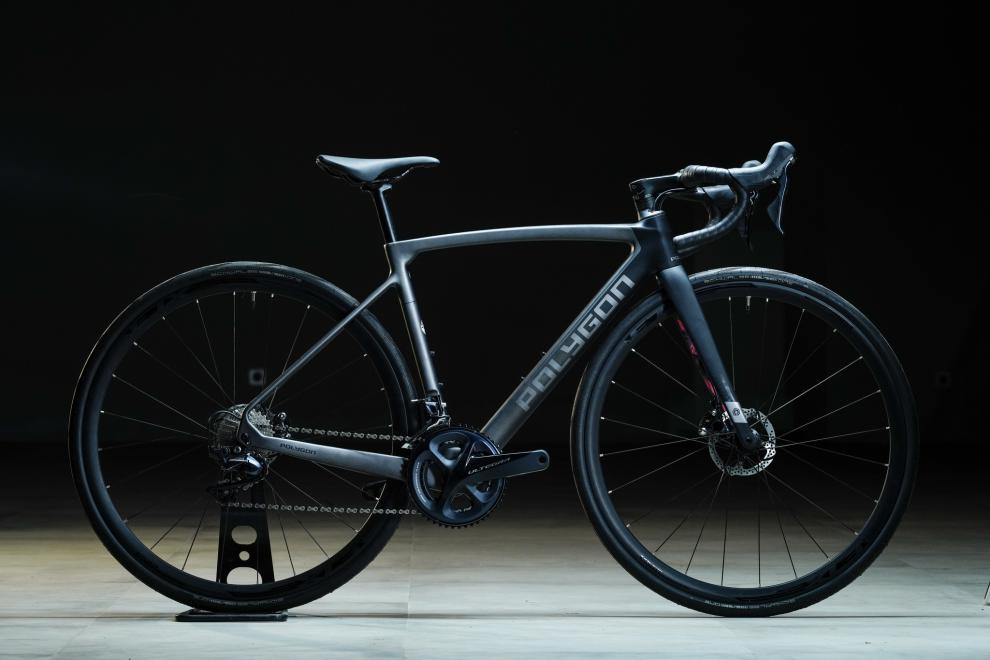 polygon自行车strattos s8 disc进口公路碳纤维变速油压碟刹男女 黑色