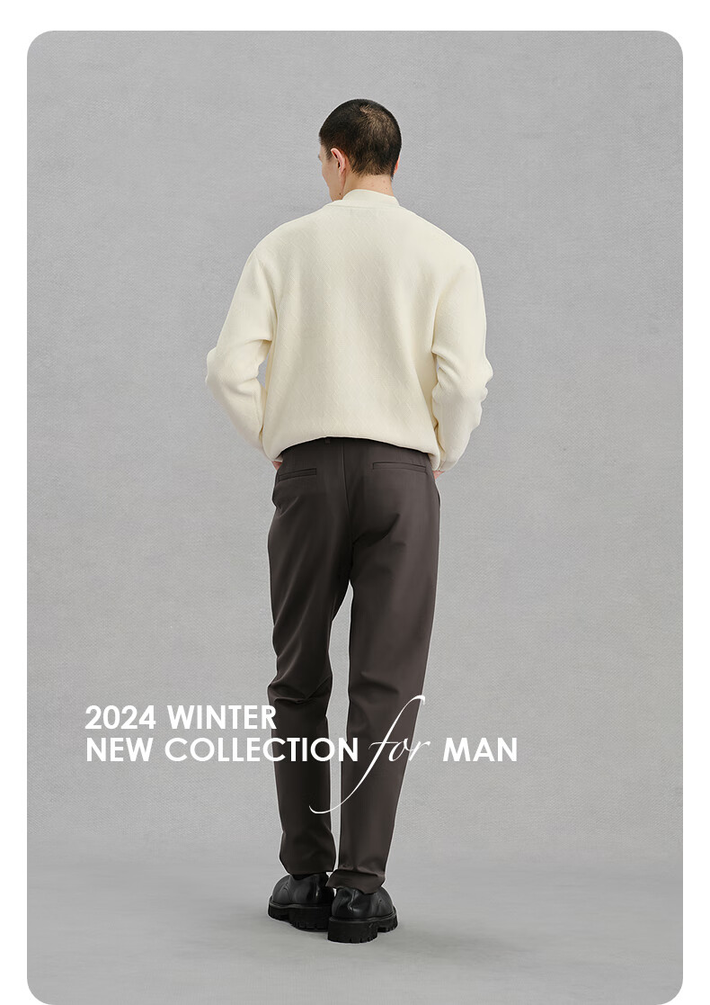 GXG Men's White Textured Jacquard Sweater Commuter Knitwear Off-White 180/XL 4