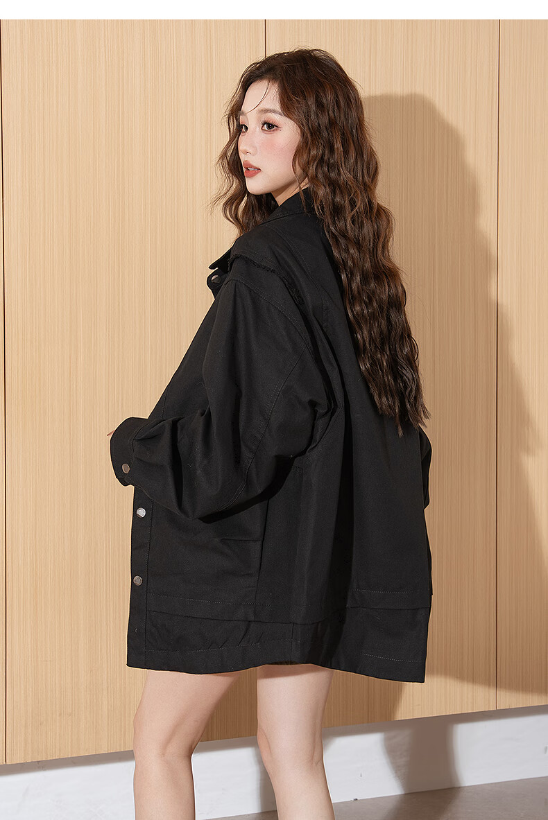 TonLion 2026 Spring Women's Lapel Coat Black S 22