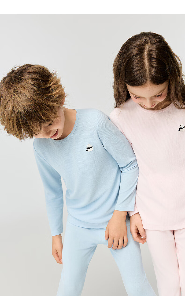 AIMER KIDS Mid-Warm Antibacterial Milk Leather Boys Thermal Underwear Pants Sky Blue 160 [-5~5℃] 3