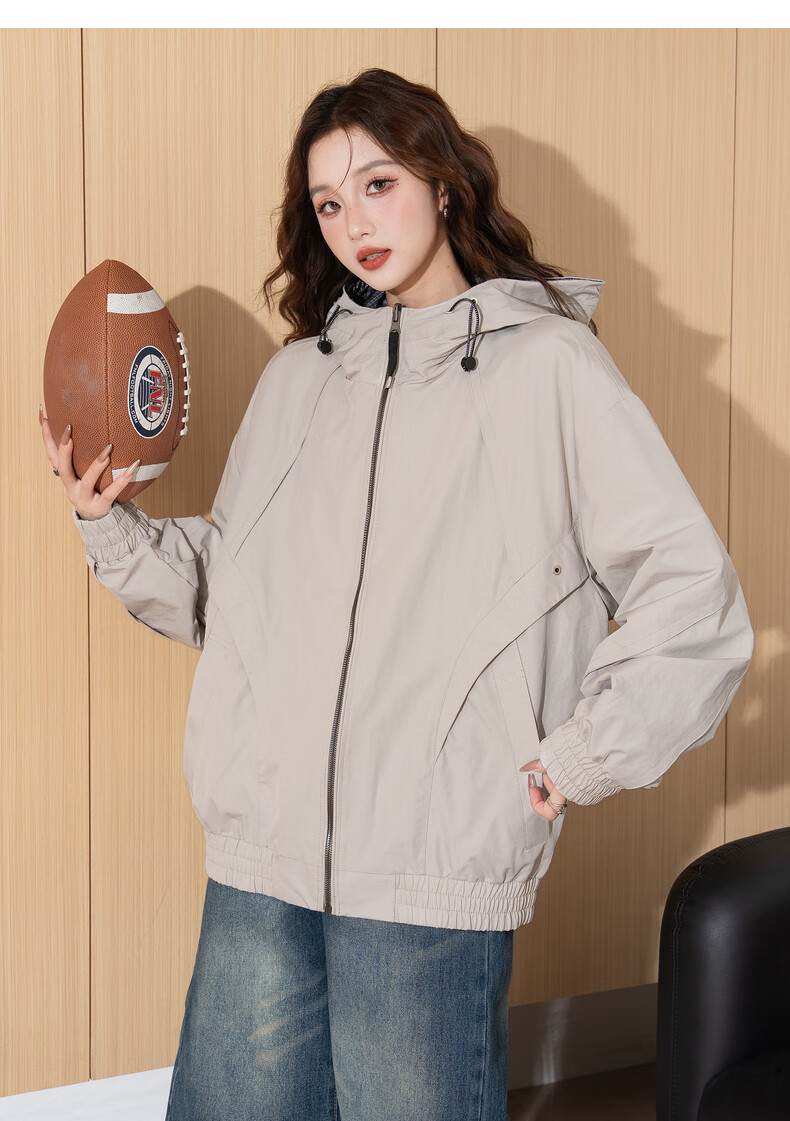 TonLion 2026 Spring Women's Hooded Short Plaid Reversible Casual Fashion Jacket Green S 13