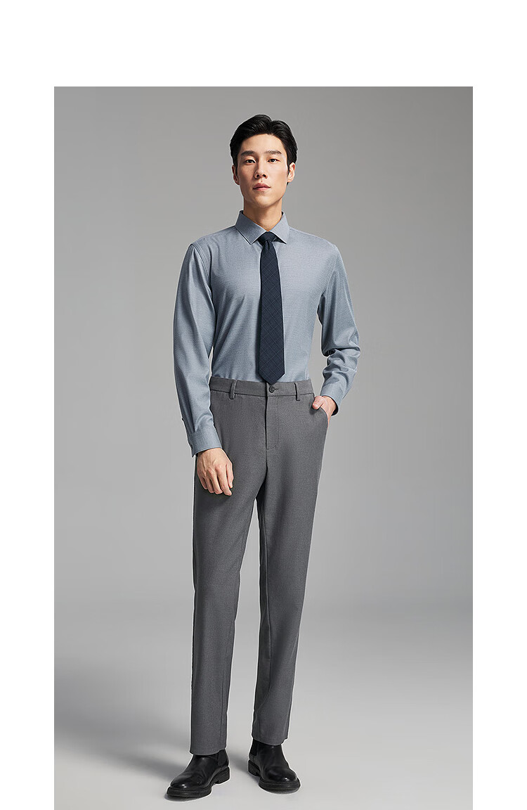 Youngor Plaid DP Wrinkle-Free Long Sleeve Shirt Autumn Winter New Men's Business Casual Pure Cotton Shirt 119684H 2