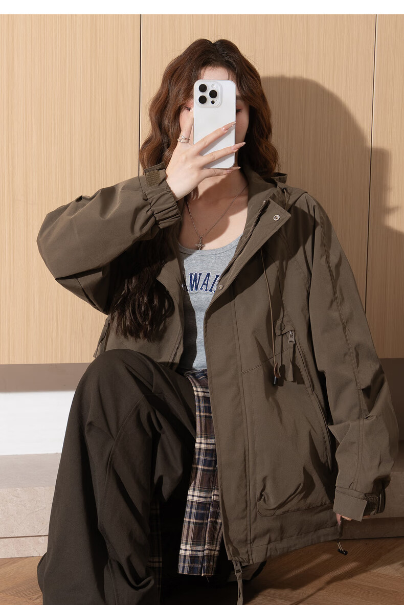TonLion 2026 Spring Autumn Women's Jacket Casual High-End Fashion Hooded Coat Ins Style 25