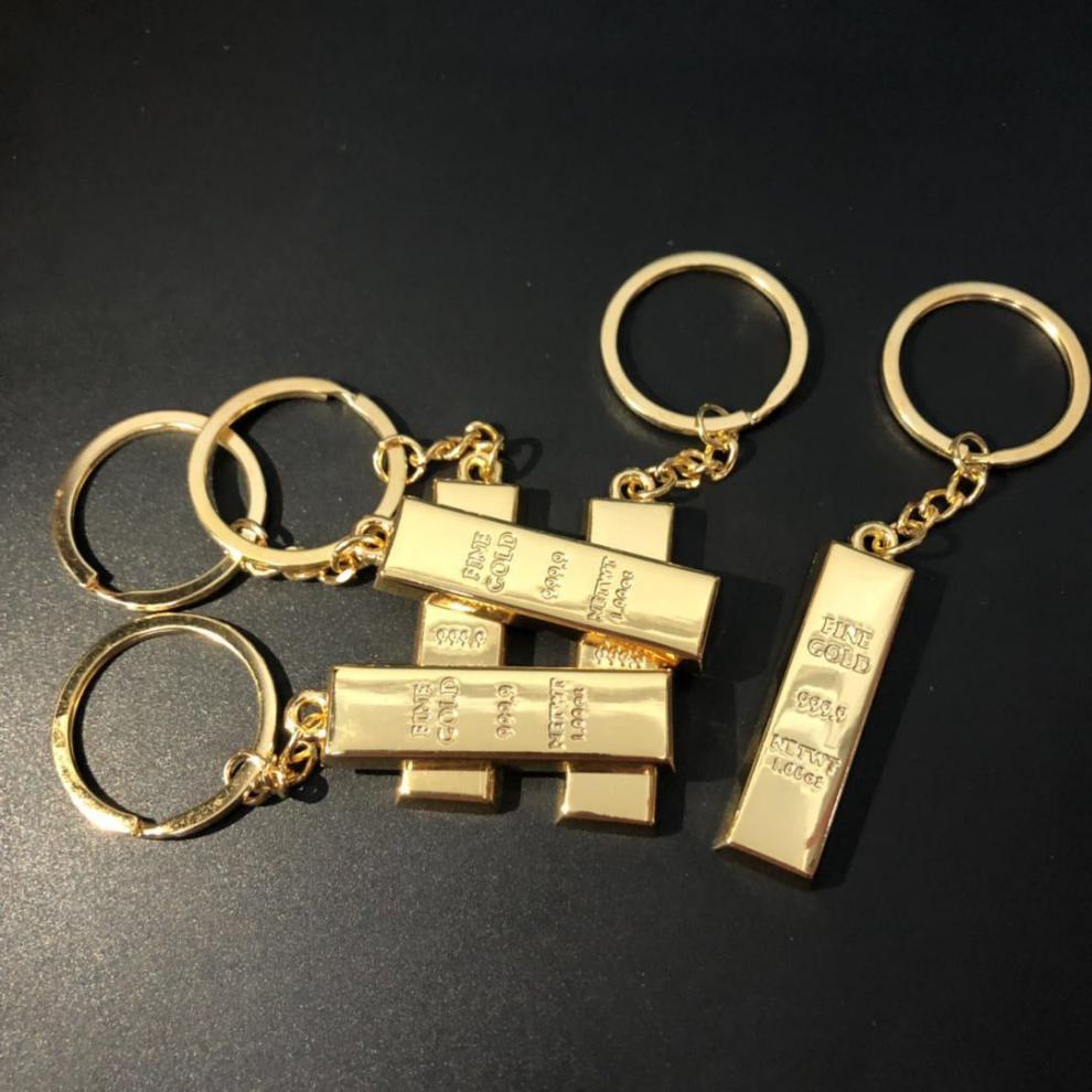 模型金属钥匙扣仿黄金钥匙扣金属钥匙挂件金砖钥匙扣金条钥匙链迷你小