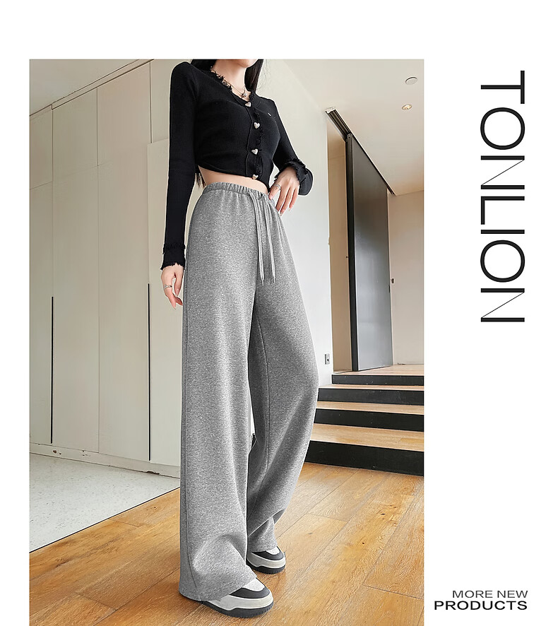 TonLion 2025 Winter Women's High-Waist Straight Casual Pants 2