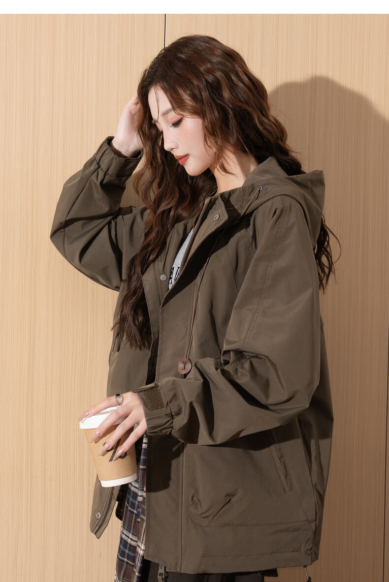 TonLion 2026 Spring Autumn Women's Jacket Casual High-End Fashion Hooded Coat Ins Style 24
