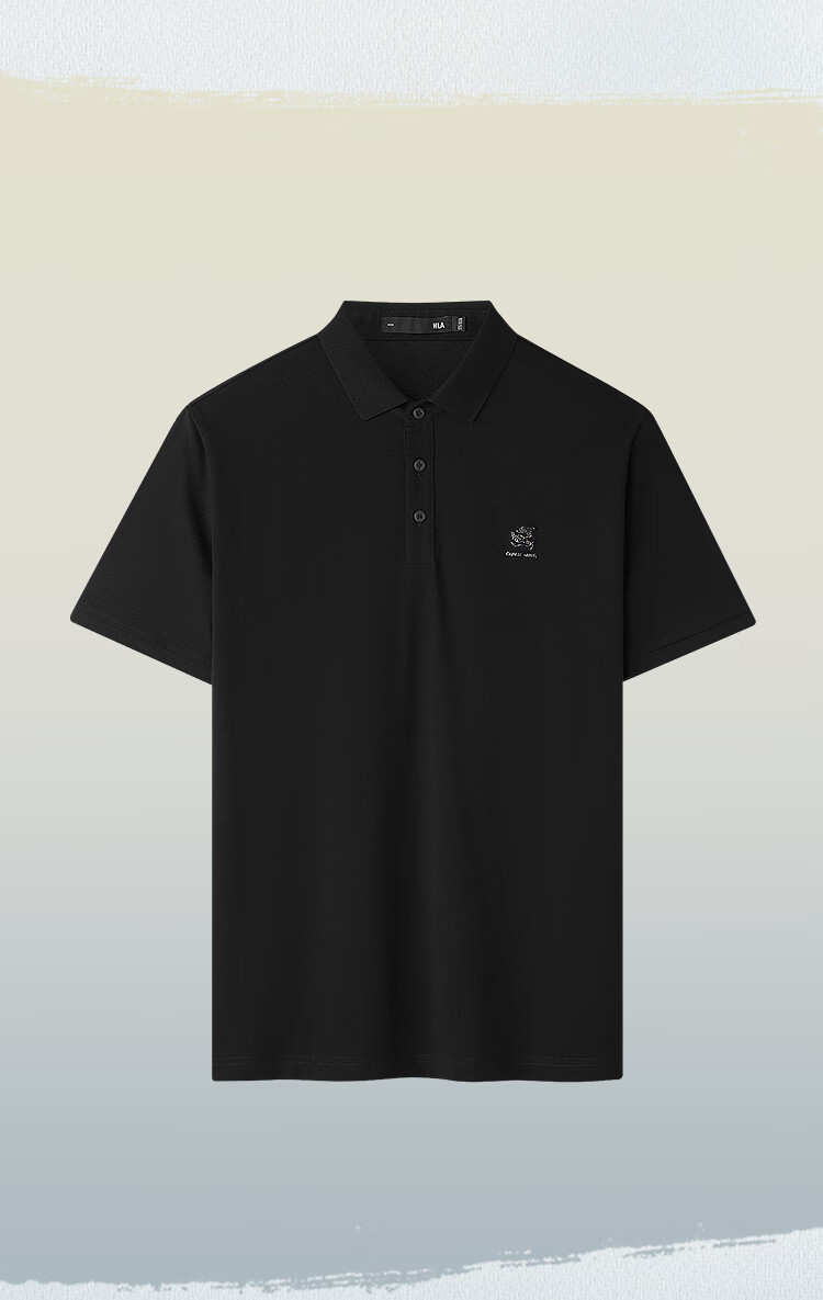 HLA Heilan Home Men's Short Sleeve Polo Shirt 26 Chinese Dragon Series Cooling Short Sleeve Summer Shirt 3
