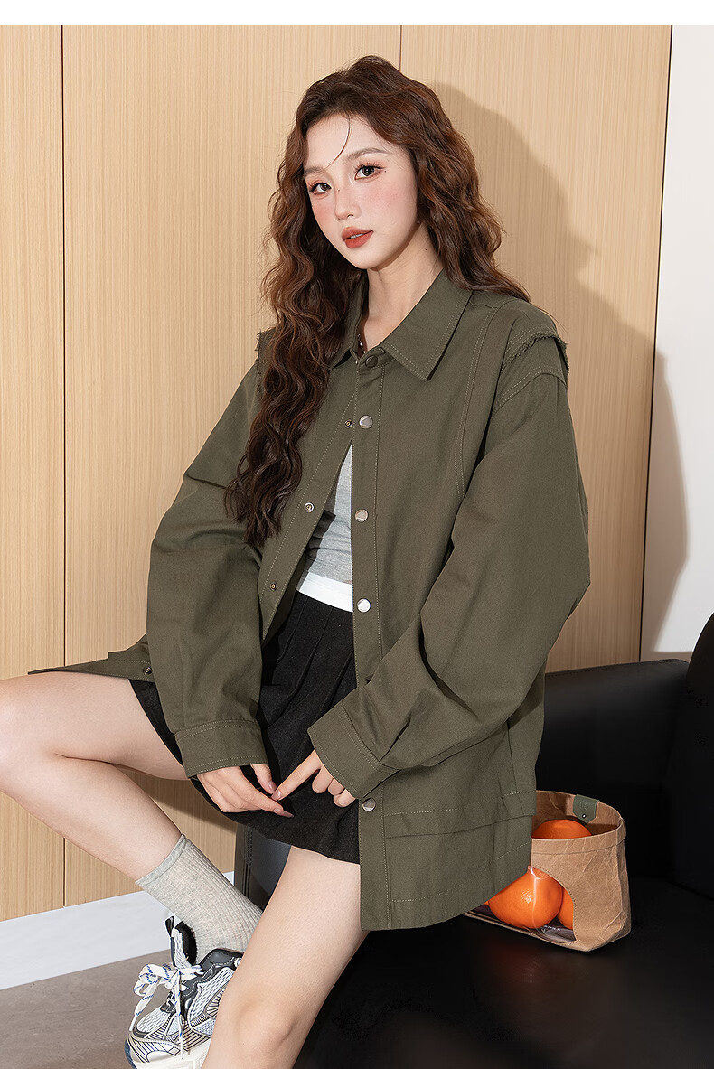 TonLion 2026 Spring Women's Lapel Coat Black S 36