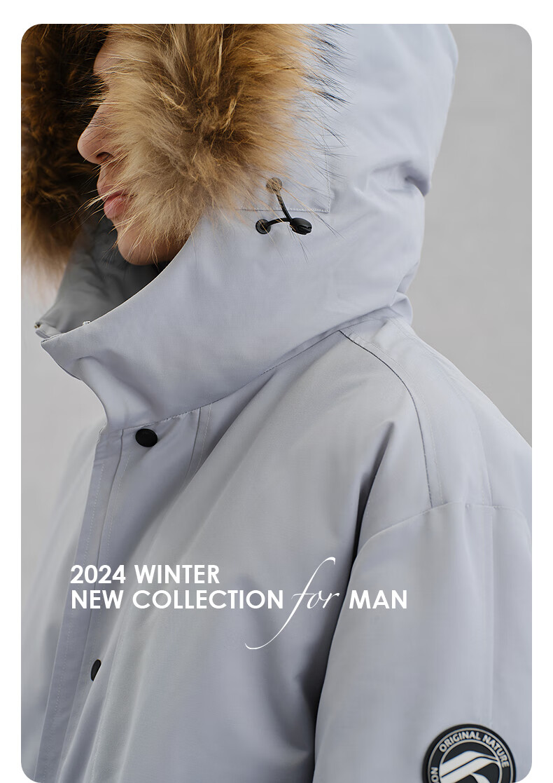 GXG Men's Hooded Long Down Jacket with Fur Collar, Mall Edition, Commuter Coat, Black, Size 170/M 7