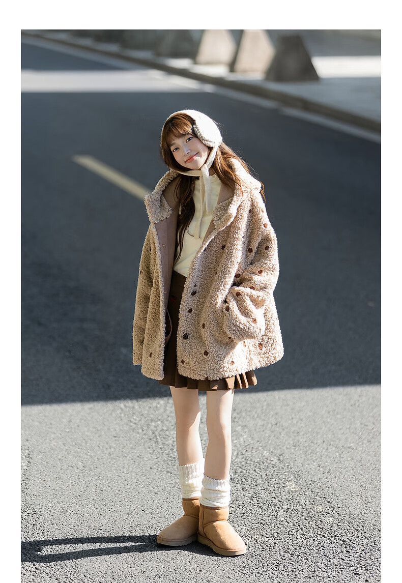 TonLion 2025 Winter Women's Hooded Faux Shearling Coat 3