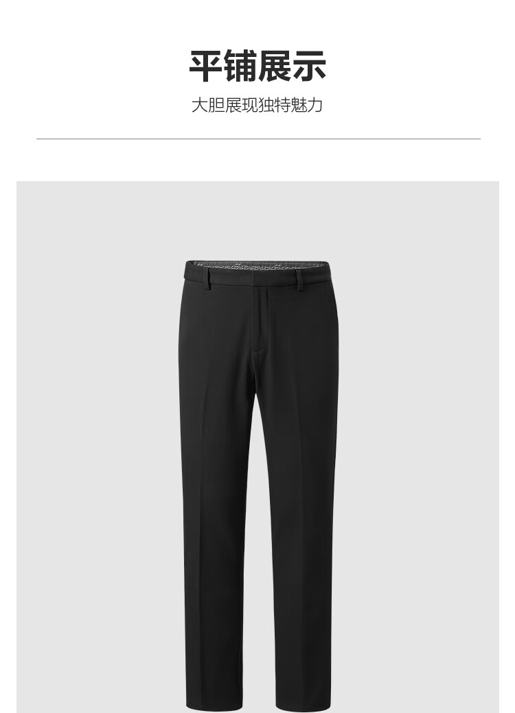 HLAHLA Men's Dress Pants 25 Light Business Fashion Solid Color Wrinkle-Free Embroidered Winter Trousers 5