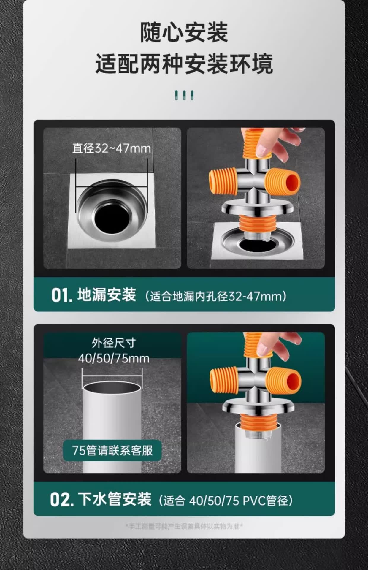 洗衣机下水管四通地漏接头洗手盆烘干机三头通排水管防臭塞防溢水银色