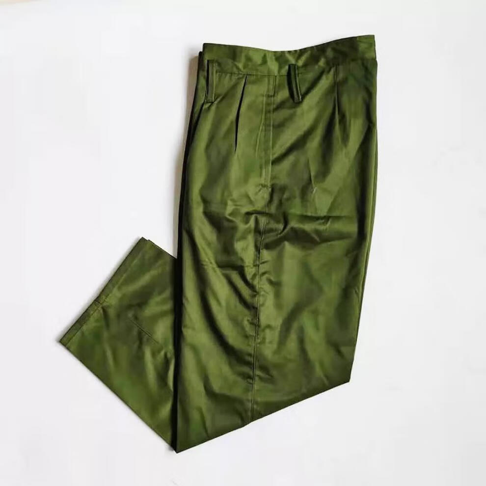 军绿中山装男中老年爸爸老式中山服老年人衣服老人爷爷 装军绿色65式