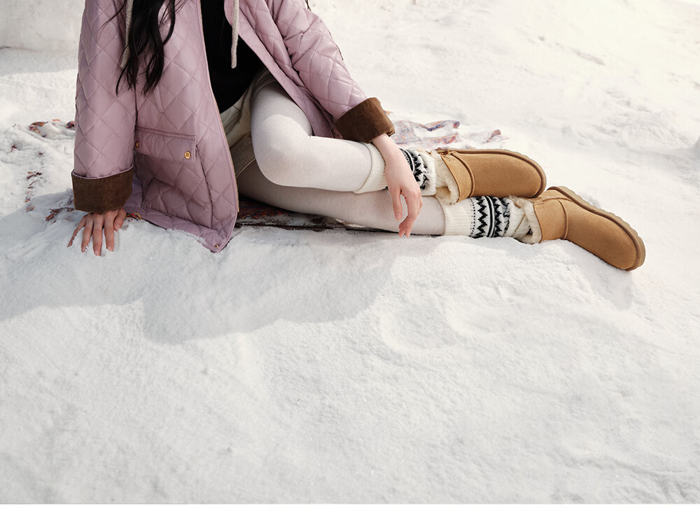 TATA 2025 Winter Mall Style Versatile Fashion Simple Women's Snow Boots Yellow Brown (Mauritius) Size 36 3