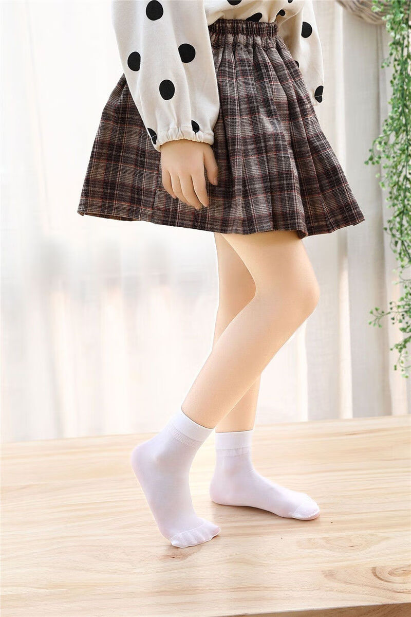 奈妮纷夏季纯白色短丝袜女款天鹅绒短袜子学生可爱日系少女白丝袜短