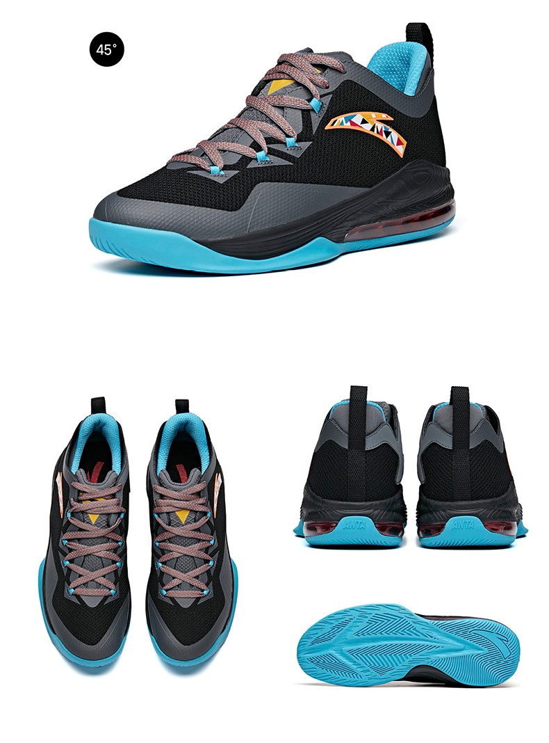 安踏篮球鞋男神盾1代low低帮篮球鞋2021秋季实战耐磨战靴气垫缓震球鞋