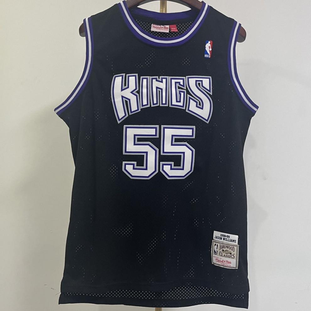 滕讯体育同款国王队55号威廉姆斯球衣4韦伯刺绣复古4口袋just篮球裤篮