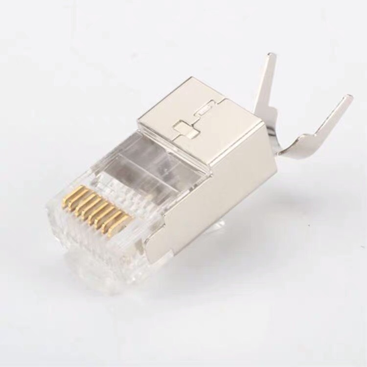 独揽星河免压水晶头超六类七类双屏蔽网线通用接头千兆万兆水晶头免压