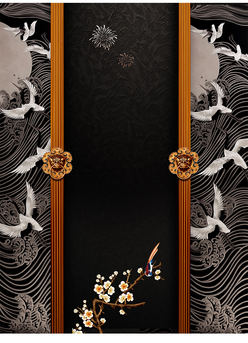 古装拍照背景布新中式传统古风拍照背景布网红摄影古装主播直播背景墙