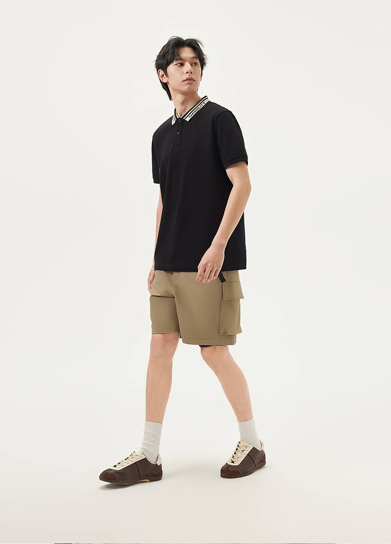 Gxgjeans Men's Casual Letter Jacquard Polo Shirt Short Sleeve Summer 2025 New Beige 180/XL 11