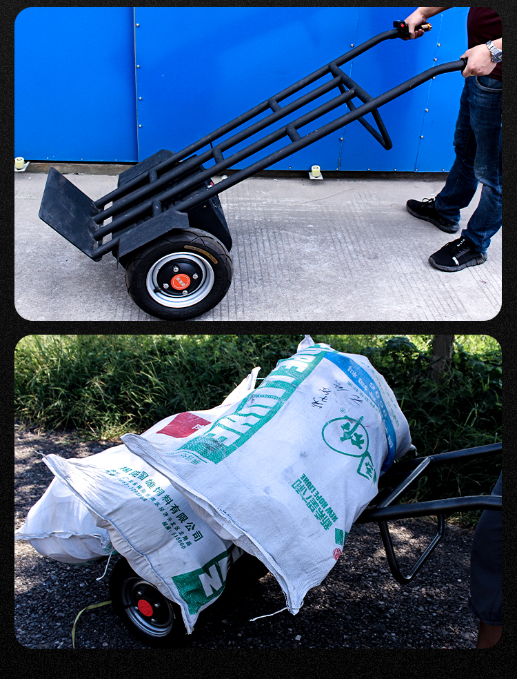 老虎车电动搬运车两轮电动拉包车充气轮载重王电动手推车拉货车 定做