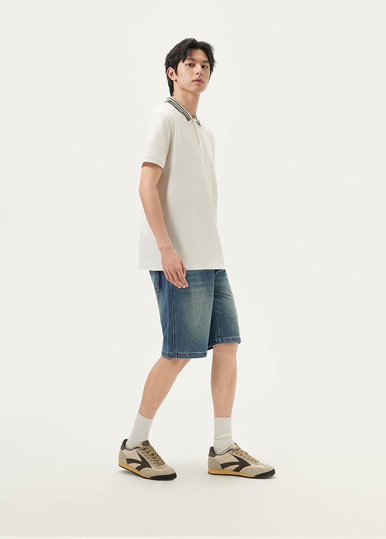 Gxgjeans Men's Casual Letter Jacquard Polo Shirt Short Sleeve Summer 2025 New Beige 180/XL 15