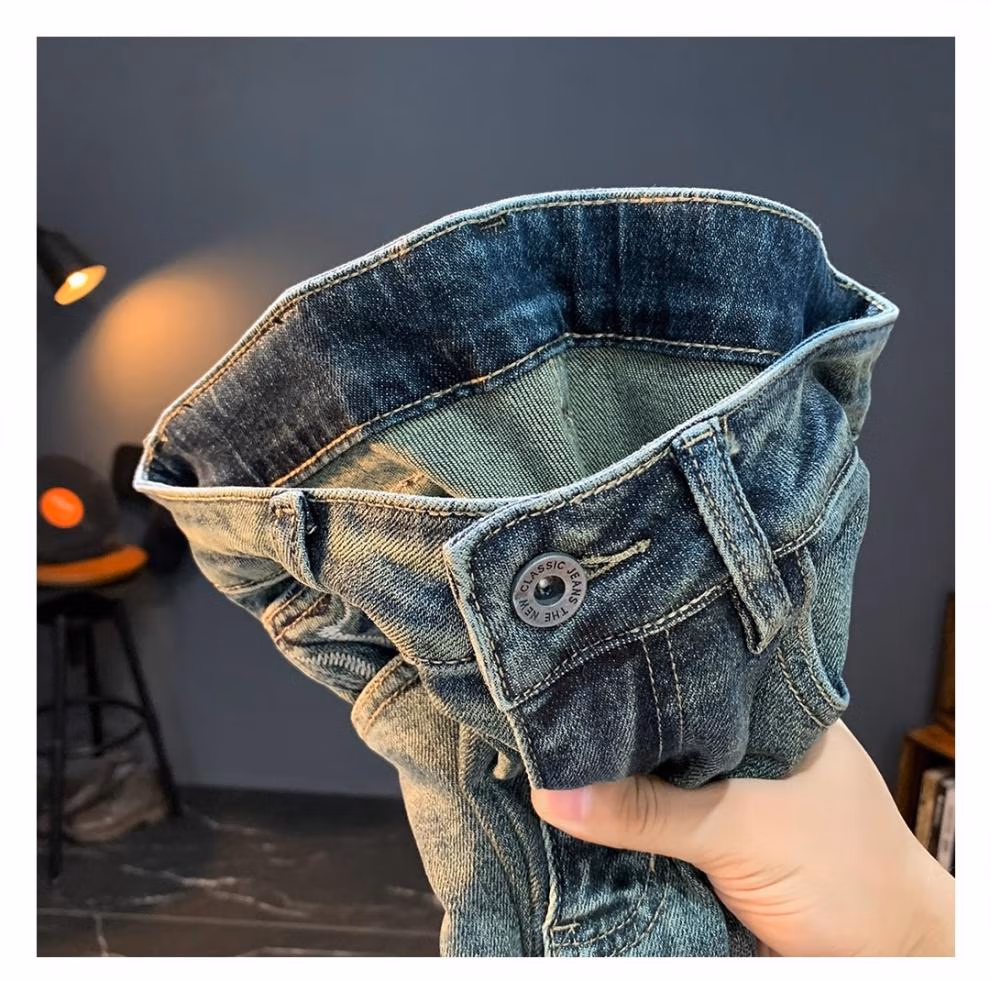 Embroidered Jeans Men's Autumn And Winter Trendy Brand Straight Slim Pants American Retro Gradual Change Of Color Prototype Casual Pants, Blue 28_viptrois.com