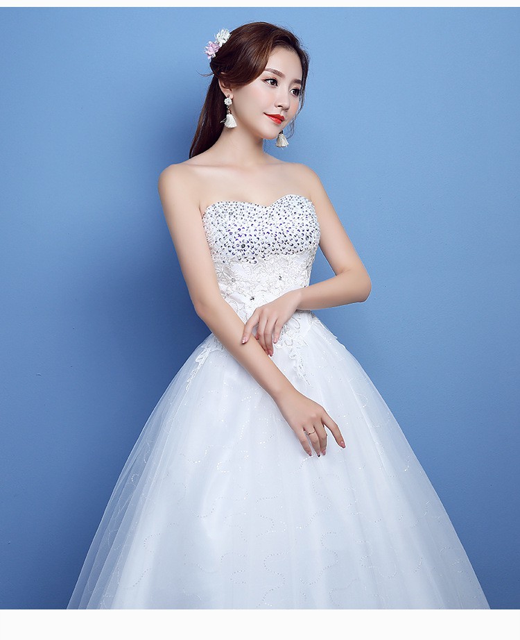 轻奢2022新款大码韩式齐地抹胸婚纱礼服韩版公主公主裙撑婚纱批发春