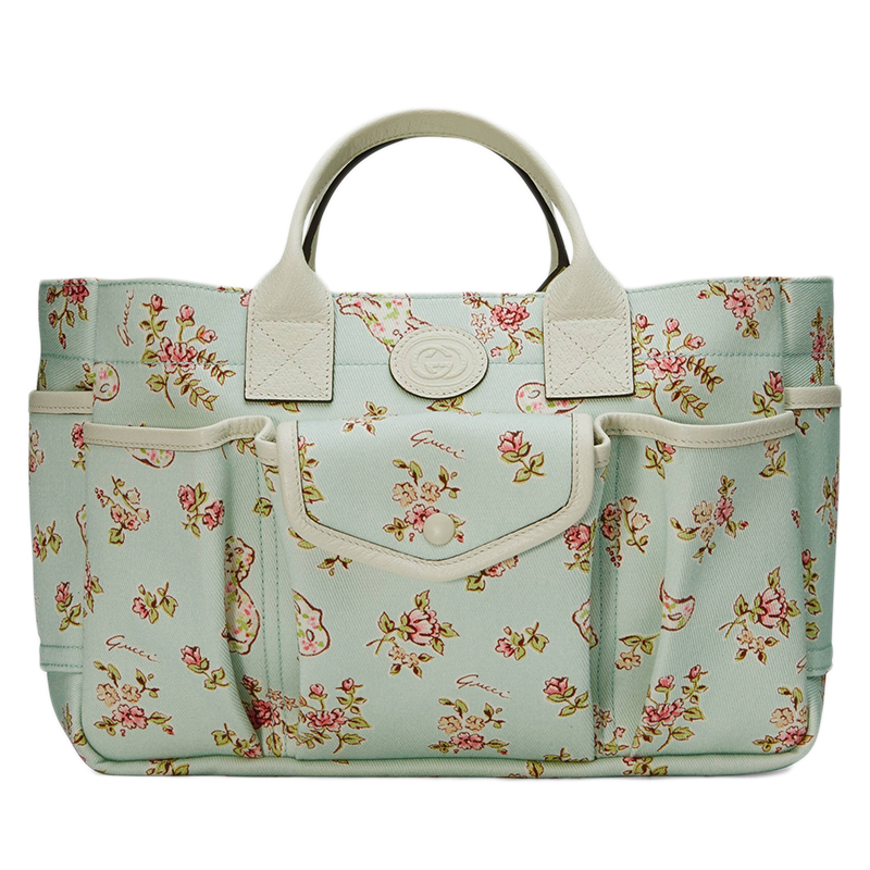 gucci/古驰2020秋冬新款儿童花卉印花托特包628159h0fbn4970 浅蓝色
