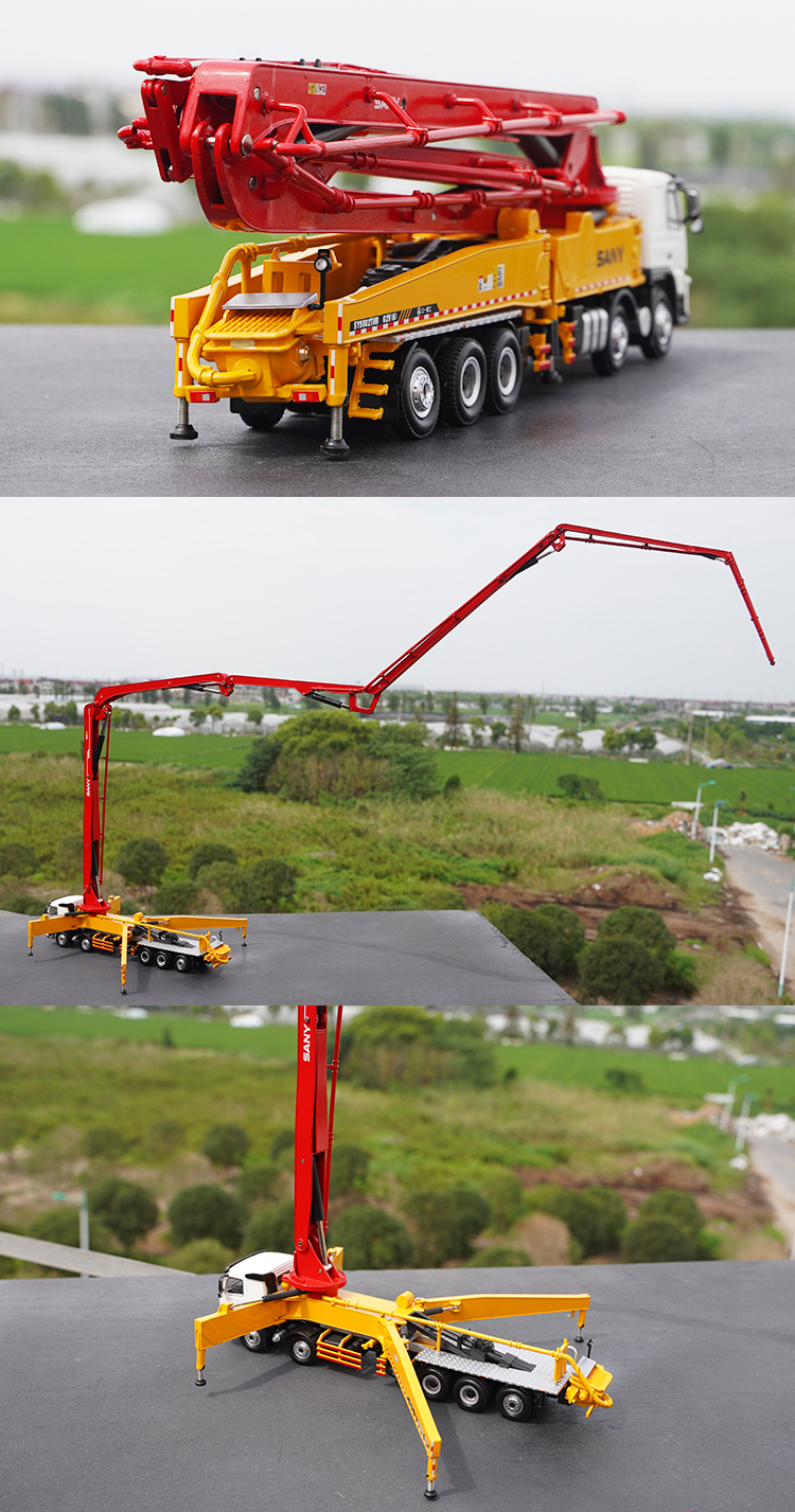 泵车水泥搅拌车合金工程机械模型天智星 1:50三一62米沃尔沃泵车 工程