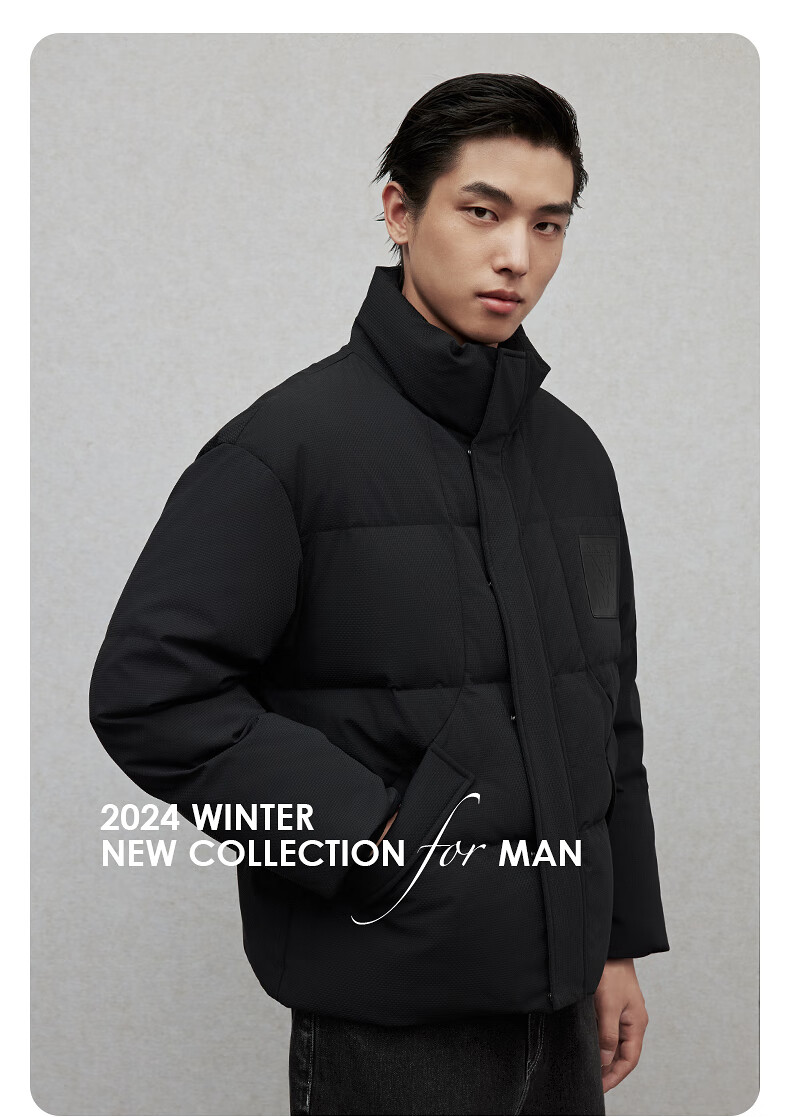 GXG Men's Commuter Stand-Collar Blazer, Winter 2024 New Arrival, Black, Size 185/XXL 16