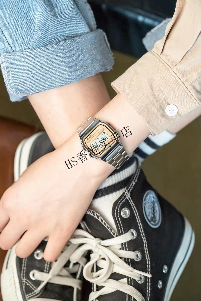 陈小春同款手表卡西欧casio a158wa f-84w f91wa代购小方块电子表 la