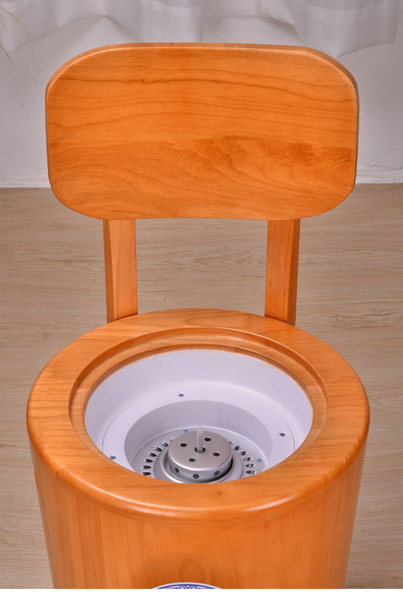 艾灸座椅熏蒸家用仪橡木私密坐熏仪器椅子无烟坐垫带靠背坐灸凳 艾灸