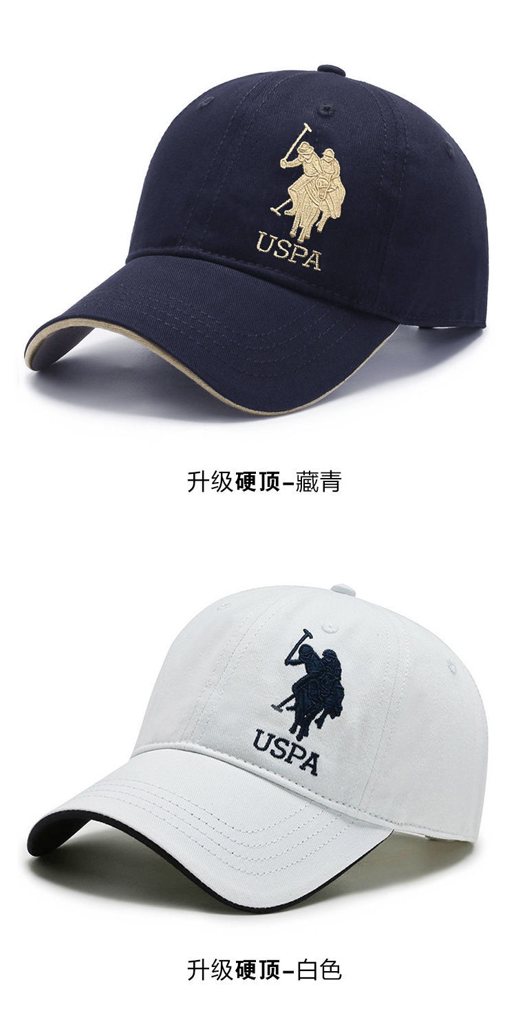 polo保罗帽子男棒球帽硬顶鸭舌帽男女黑色百搭太阳帽冬季 (升级硬顶款