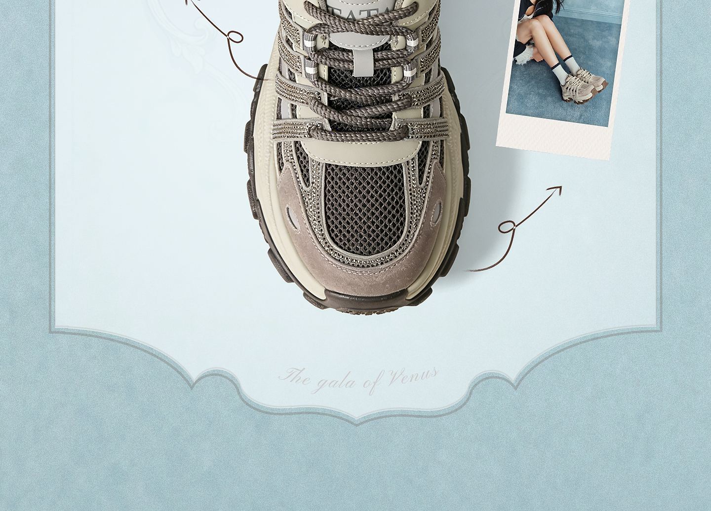 TATA 2026 Spring Mall Fashion Casual Versatile Women's Dad Sneakers Gray/Beige (Fleece Lined) Size 36 6