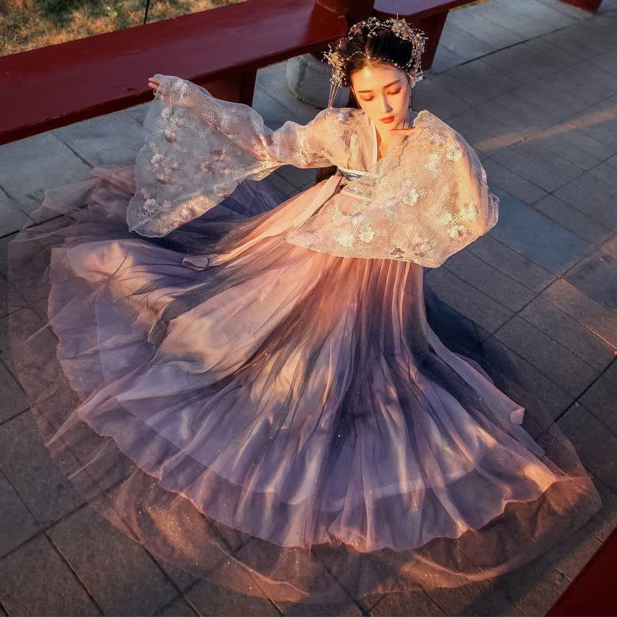 苏寓 汉服女成人汉服齐胸襦裙女成人古装仙女飘逸百褶中国风交领广袖