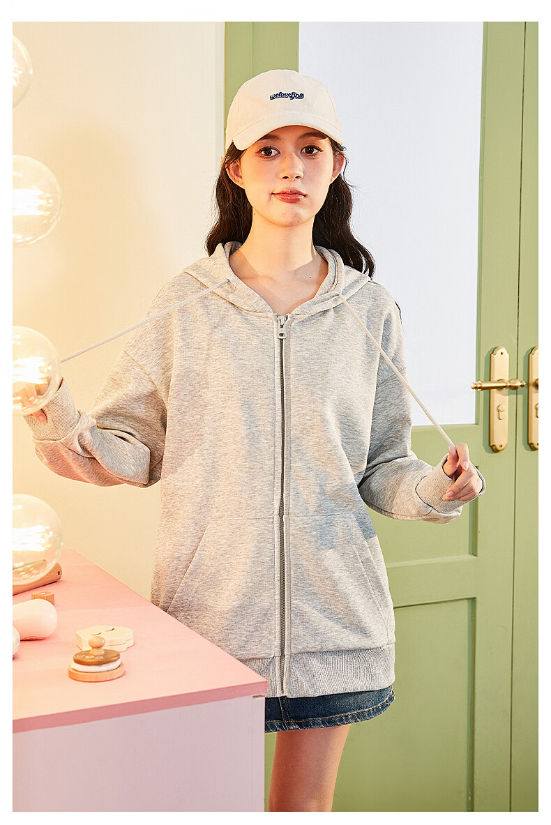 TonLion Women's Heavyweight Hoodie Cardigan Jacket Casual Loose Fit Trendy Small Size Spring Autumn New Arrival 17