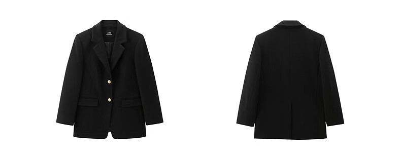 Peacebird Women's Woolen Coat Zhenmao Series Fashionable Elegant Workplace Black Long XS 3