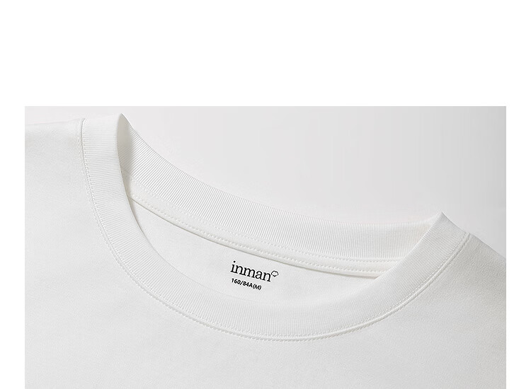 INMAN White Casual Crew Neck Embroidered T-Shirt 2026 Spring New Loose Fit Short Sleeve Top Coffee Color S 5