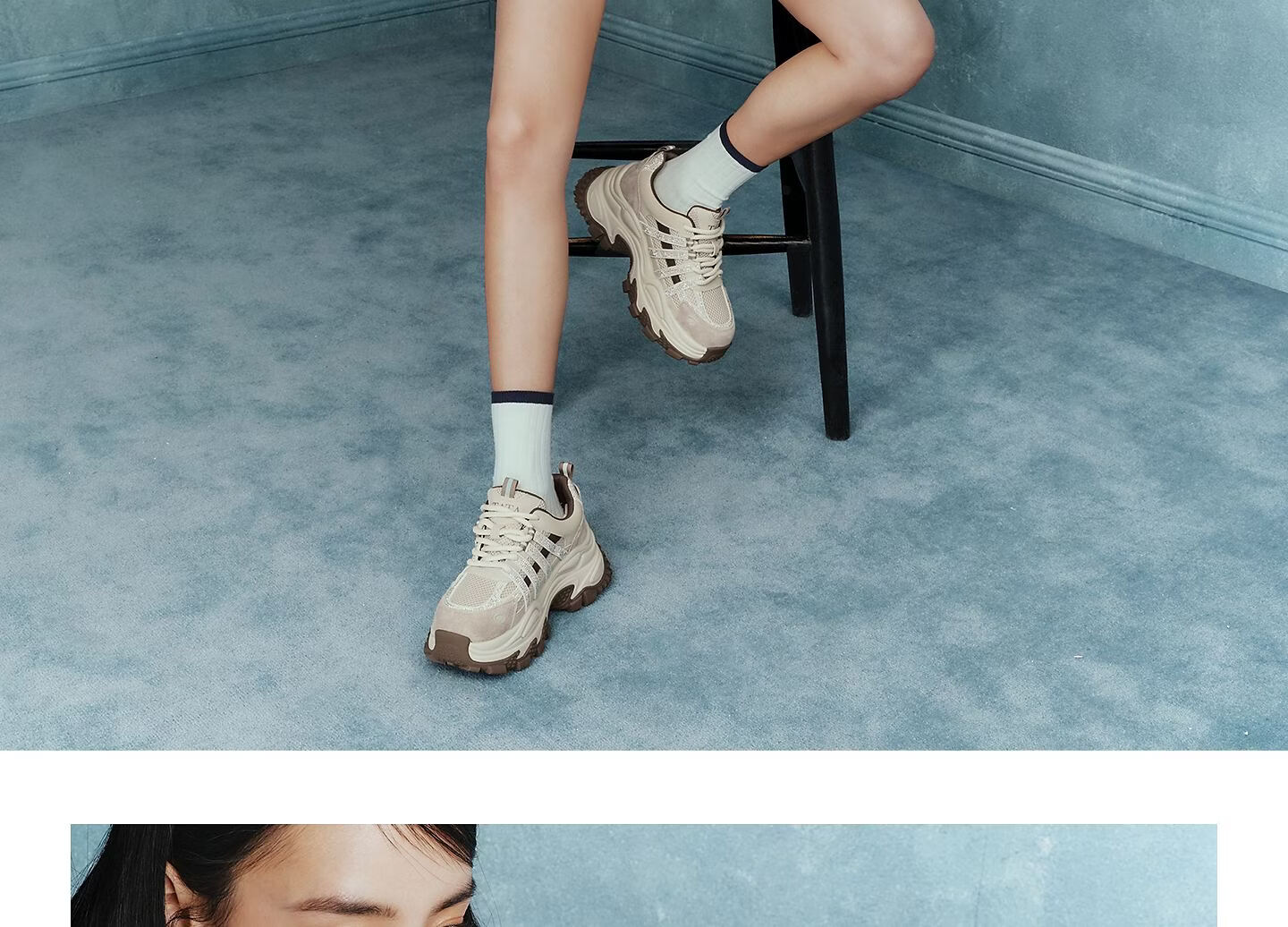 TATA 2026 Spring Mall Fashion Casual Versatile Women's Dad Sneakers Gray/Beige (Fleece Lined) Size 36 15