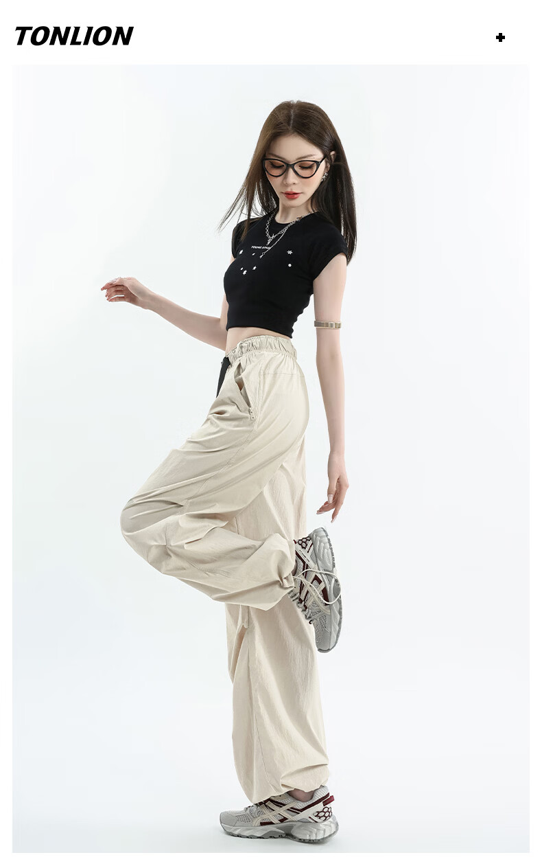 TonLion Cooling Sun Protection Workwear Pants Women Wide Leg Slim Paratrooper Pants Summer New Trend Outdoor Sports Straight Leg Trousers 8