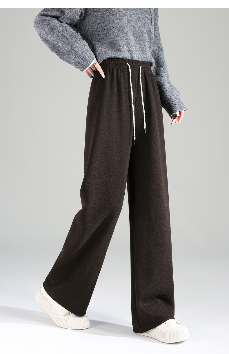 TonLion 2025 Winter New Casual Women's Elastic Waist Fleece Lined Stylish Versatile Autumn Winter Lazy Style Pants 25