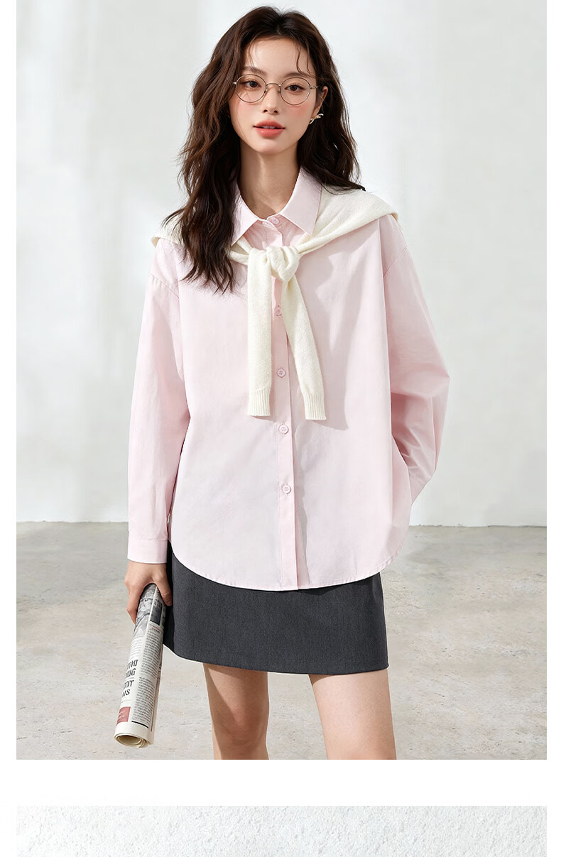 MJ STYLE Colorblock Shawl Long Sleeve Shirt Women 2026 Autumn New Design Shawl Elegant College Style Niche Top 12