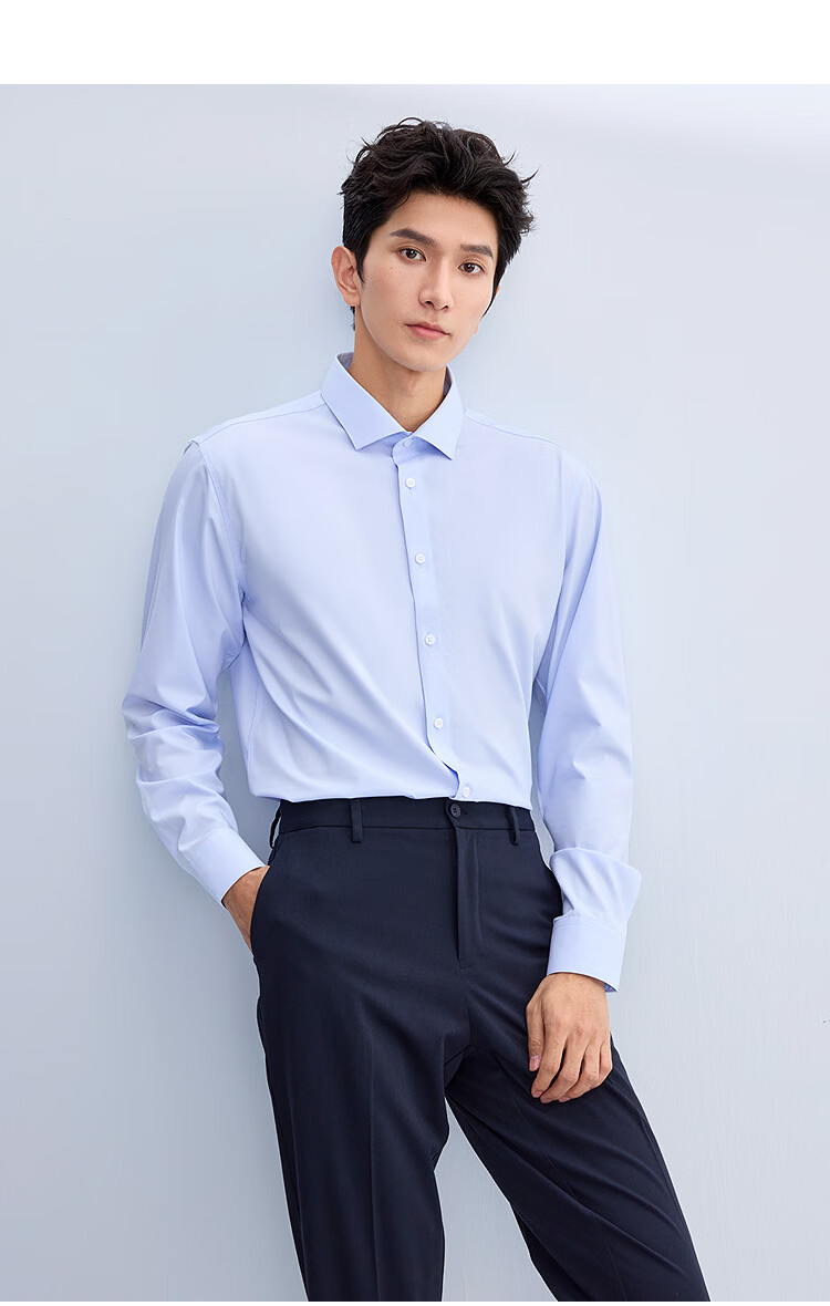 HLAHLA Men's Long Sleeve Formal Shirt Spring 26 Light Business Shirt Series 4