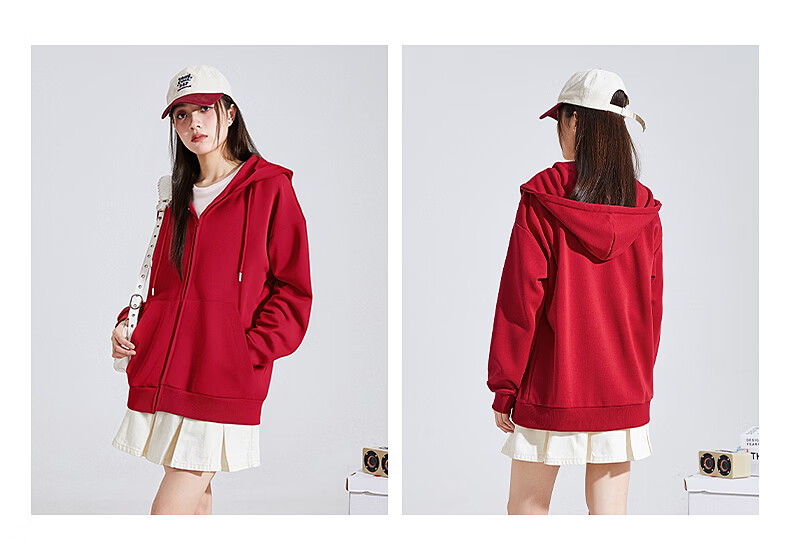 TonLion Women's Heavyweight Hoodie Cardigan Jacket Casual Loose Fit Trendy Small Size Spring Autumn New Arrival 16