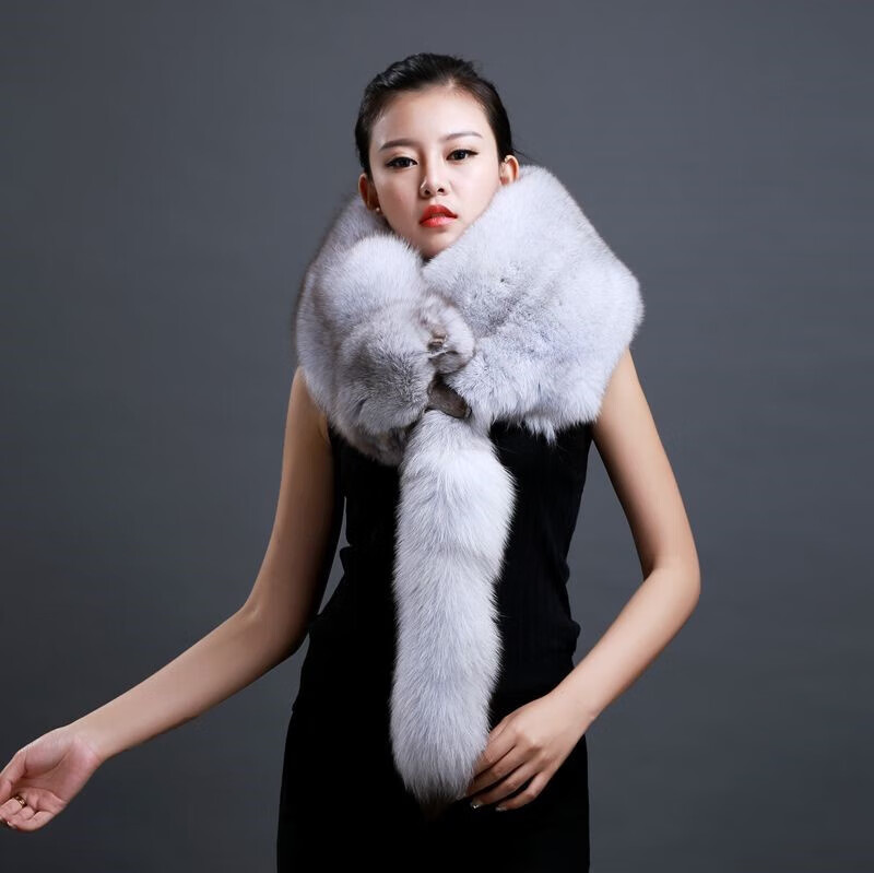 整只狐狸围脖围巾整张狐狸皮围脖高端狐狸真毛领子狐狸皮秋冬季男女