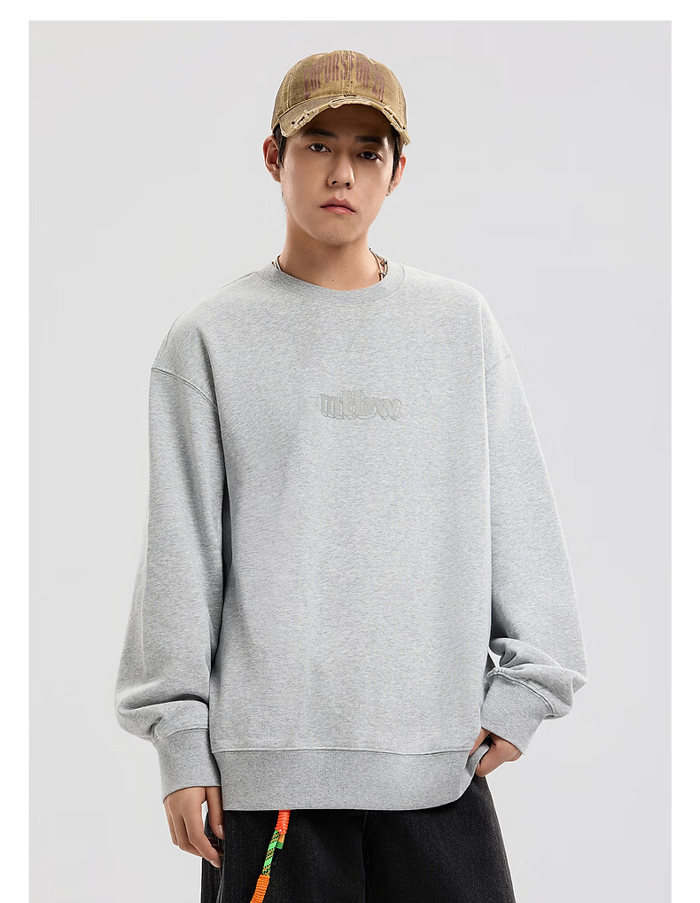 Metersbonwe Unisex Hoodie Spring Autumn New Sports Casual Long Sleeve Crewneck Top Dark Khaki 2XL185/104B 9